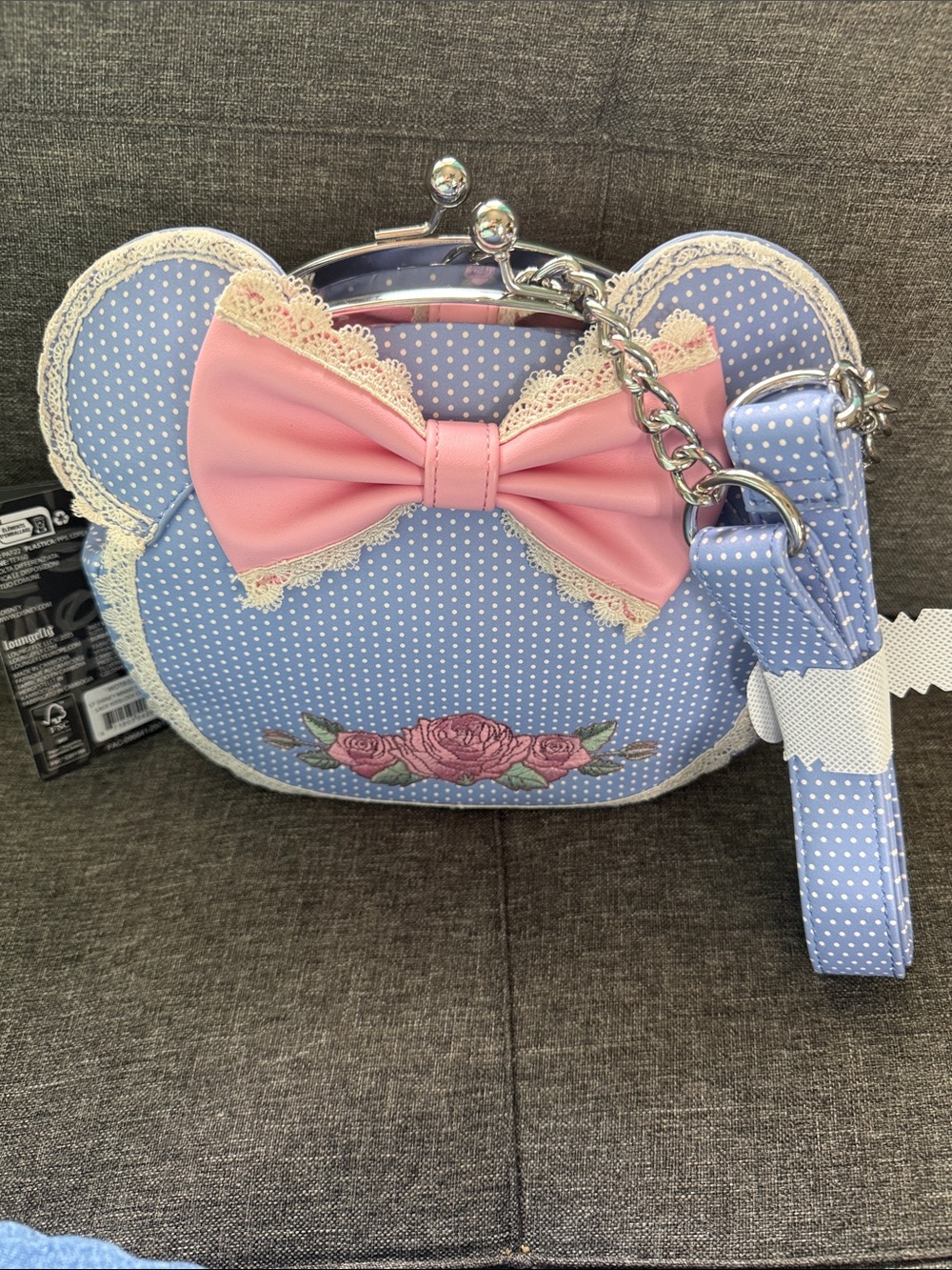 Loungefly Minnie Floral & Lace Kisslock crossbody - Picture 3 of 4